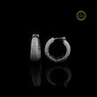 Round Lab Diamond Snowflake Cluster Starburst Stud Earrings with Micro Pavé Flower - View 3