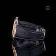 Luxury Diamond-Set Black Dial Bezel Diamond Leather Strap Watch - View 3