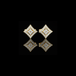 Luxurious Square Round Lab Diamond Stud Earrings with Multi Stone Brilliance