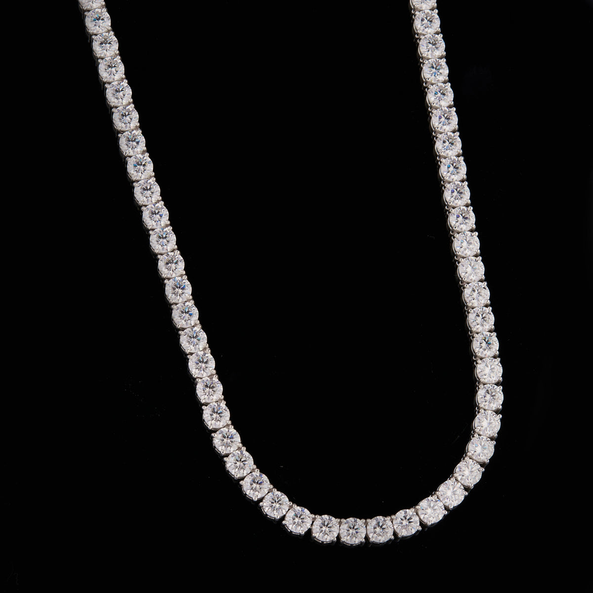 4 MM Hip Hop Lab Grown Tennis Chain 925 Solid Silver Iced Out Necklace for Men - View 2
