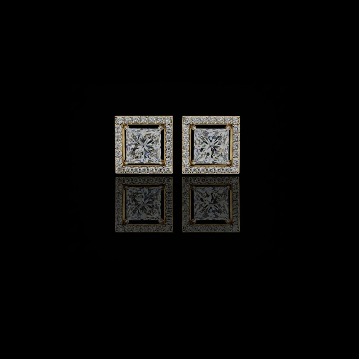 Precious Adornments Moissanite Princess Cut Diamond Earrings Unparalleled Elegance