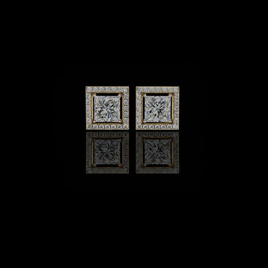 Precious Adornments Moissanite Princess Cut Diamond Earrings Unparalleled Elegance