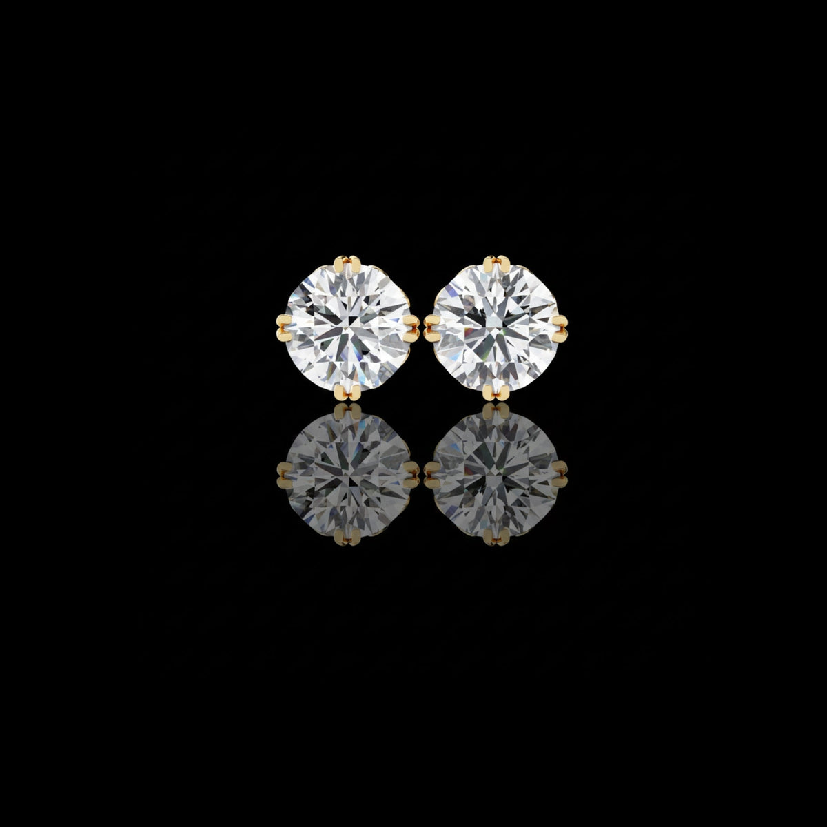 Elegant Classic Round Cut Solitaire Lab Diamond Earrings with Premium Prong Setting