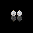 Premium Round Moissanite Diamond Stud Earrings Luxury Gift with Classic Three Prong Setting