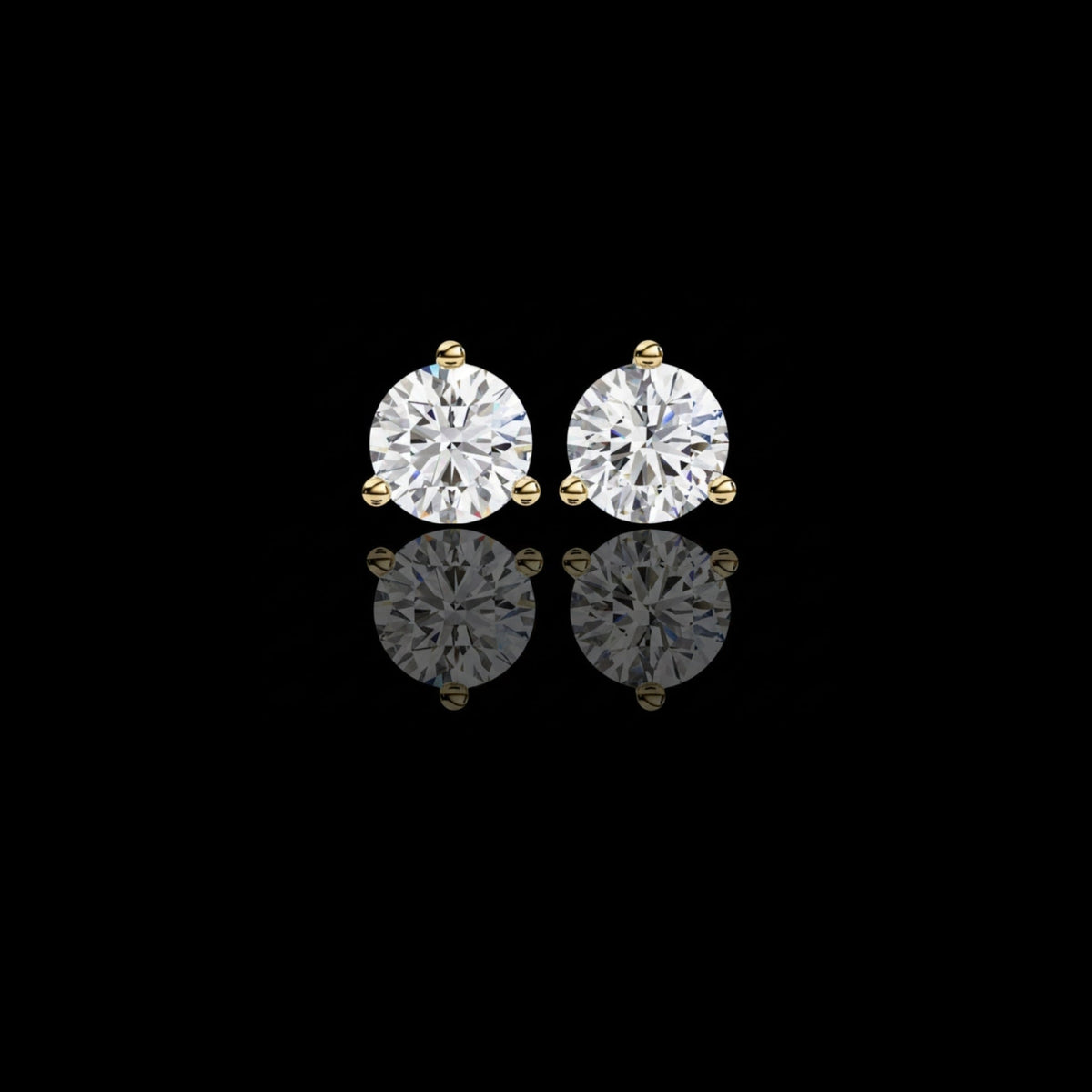Premium Round Lab Diamond Stud Earrings Luxury Gift with Classic Three Prong Setting