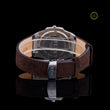 Luxury Silver Crystal Bezel Diamond Brown Strap Watch - View 4