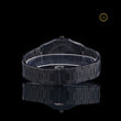 Sleek Minimalist Diamond Bezel Arabic Dial Studded Steel Watch - View 4