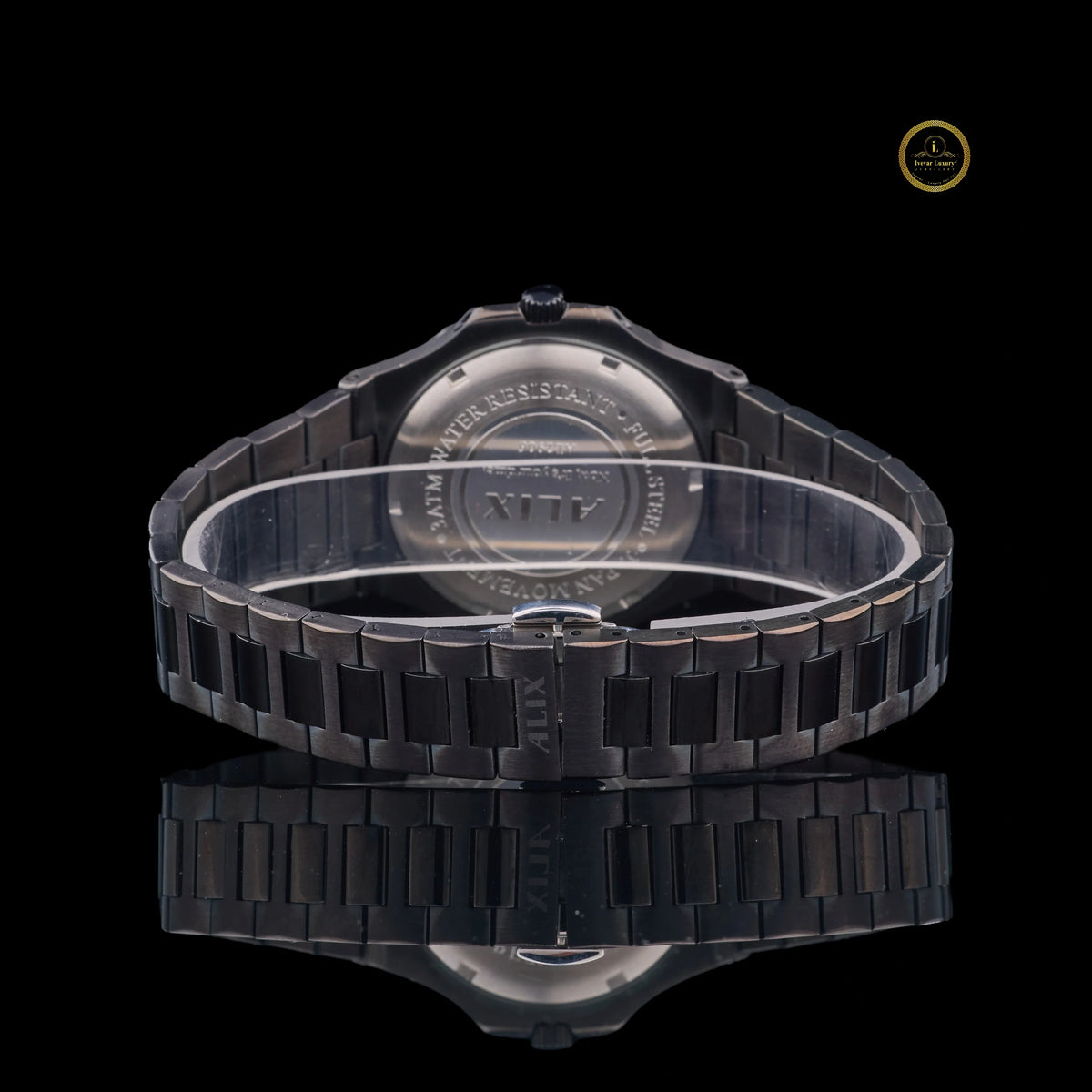 Elegant Black Dial Bezel Diamond Studded Watch - View 4