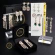 Celestial Multi Shape Lab Diamond Drop Earrings with Pear Emerald Oval & Princess Cuts - View 11