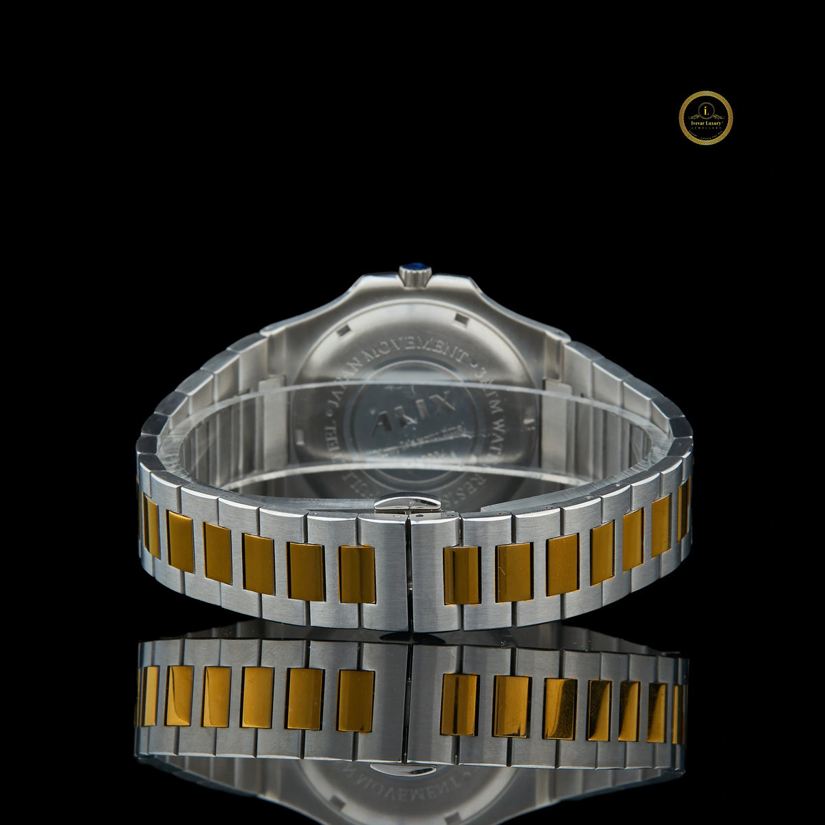 Two-Tone Diamond Bezel Blue Dial Luxury Sports Watch - View 4