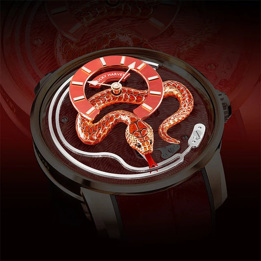 Craftmanship Series Red Enamel Chiming Snake Limited Edition Automatic Watch