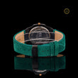 Green Dial Diamond Bezel Suede Leather Men's Watch - View 4