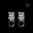 Princess Moissanite Diamond Classic Solitaire Stud Earrings with Four Prong Crown - View 4