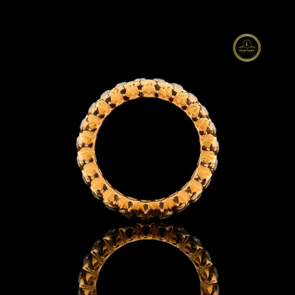Spiked Bezel Set Round Moissanite Diamond Eternity Ring - View 4