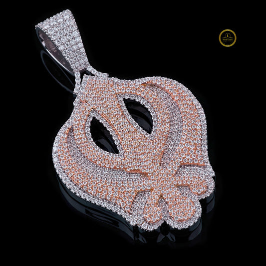 Custom Two Tone with Moissanite Diamond Luxury Pendant by Ivevar