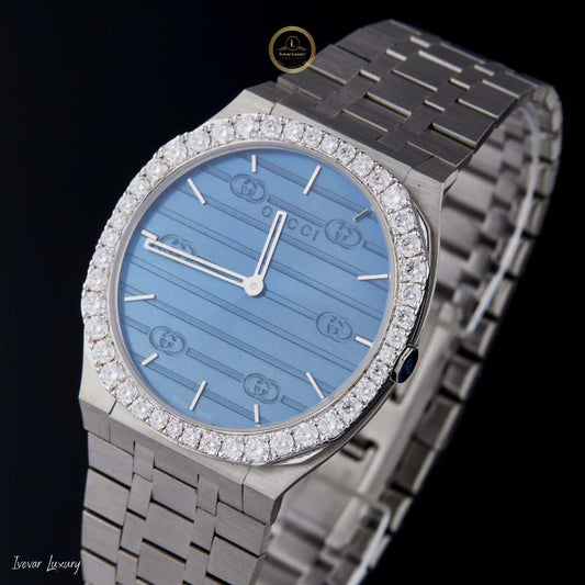 Ivevar’s Classy Party Watch – Stainless Steel VVS Moissanite Diamond Bezel Luxury Timepiece