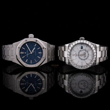 Ivevar Silver Prestige Duo – Blue Dial Classic & Diamond-Bezel Luxury Watch Collection
