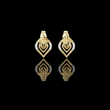 Layered Leaf Round Moissanite Diamond Geometric Stud Earrings with Pavé Detail