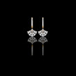 Geometric Fan Shaped Pave Round Cut Lab Grown Diamond Drop Earrings