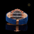 Rose Gold Crystal Bezel Diamond Blue Dial Watch - View 4