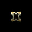 Rose Flower Heart Round Brilliant Cut Lab Diamond Stud Earrings Floral Openwork