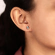 Lab Grown Oval Cut Diamond Solitaire Setting Stud Earring - View 5
