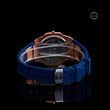Rose Gold Blue Face Diamond Bezel Blue Strap Luxury Watch - View 4