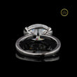 Modern East West Oval Moissanite Diamond Semi Bezel Ring - View 4