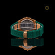 Rose Gold Green Dial Diamond Bezel Men's Rubber Strap Watch - View 4