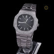 Iced Out Black Dial Watch & Diamond Tennis Bracelet Set