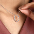 Open Teardrop Round Moissanite Diamond Pendant Necklace - View 5