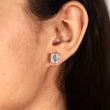 Asscher Cut Moissanite Diamond Solitaire Women's Earring - View 6