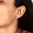 Cushion Cut Moissanite Diamond Solitaire Stud Earring - View 6