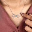Infinity Style Round Lab Grown Diamond Pendant Necklace - View 5