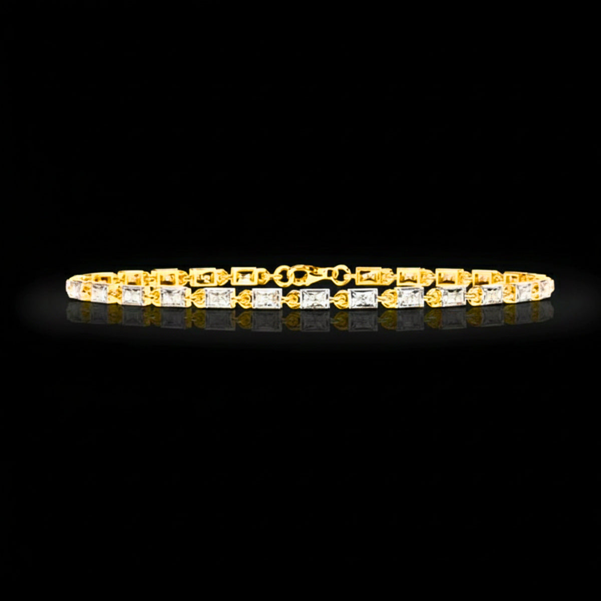Round Cut Moissanite Diamond Minimalist Tennis Bracelet