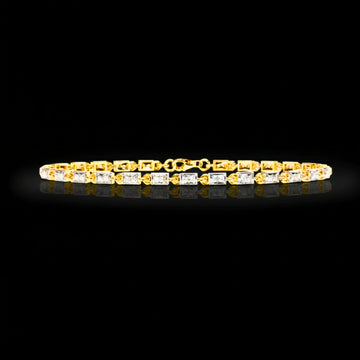 Round Cut Moissanite Diamond Minimalist Tennis Bracelet