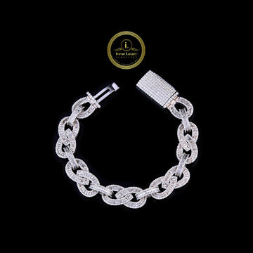 Luxury Lab Grown Diamond Cuban Link Bracelet with Iced Box Clasp By Ivevar