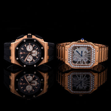 Ivevar Rose Gold Prestige Duo Chronograph Masterpiece And Moissanite Diamond Skeleton Luxury Watch Collection