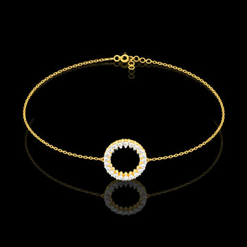 Minimalist Open Circle Round Lab Diamond Bracelet