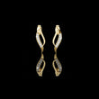 Serenova Curve Round Moissanite Diamond Stud Earrings with Fluid Open Arc Design