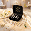 Modern Geometric Triangle Round Cut Moissanite Diamond Stud Earrings with Open Frame Design - View 13