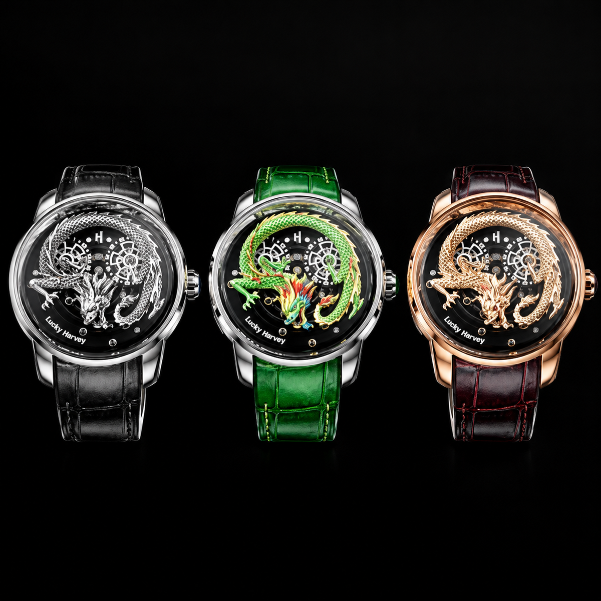 Craftsmanship Series Rose Gold Dragon Automatic Watch