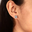 Asscher Cut Moissanite Diamond Solitaire Women's Earring - View 7