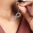 Infinity Style Round Moissanite Diamond Pendant Necklace - View 6