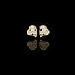 Three Stone Heart Round Brilliant Cut Moissanite Diamond Stud Earrings Trefoil Cluster