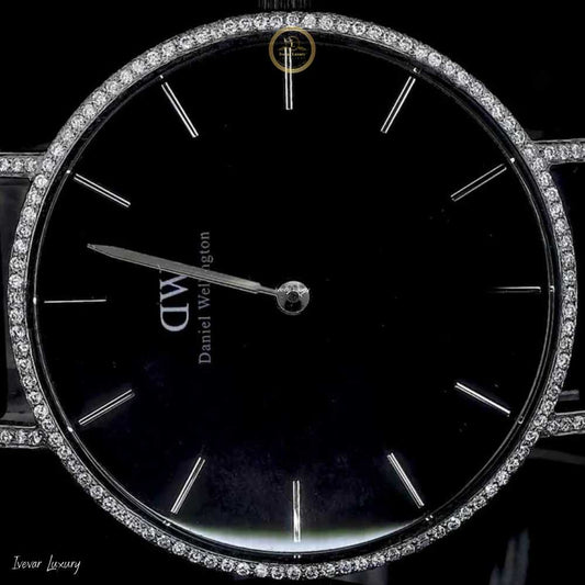 Minimalist Drip Half Iced Watch with Ethical Lab Grown Diamonds by Ivevar