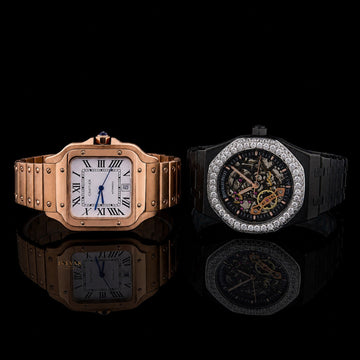 Ivevar Collection Rose Gold Elegance And Moissanite Diamond Skeleton Luxury Watch Set