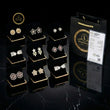 Luxury Floral Motif Stud Earrings with Sparkling Lab Diamond Inspired Cluster Centerpiece - View 11