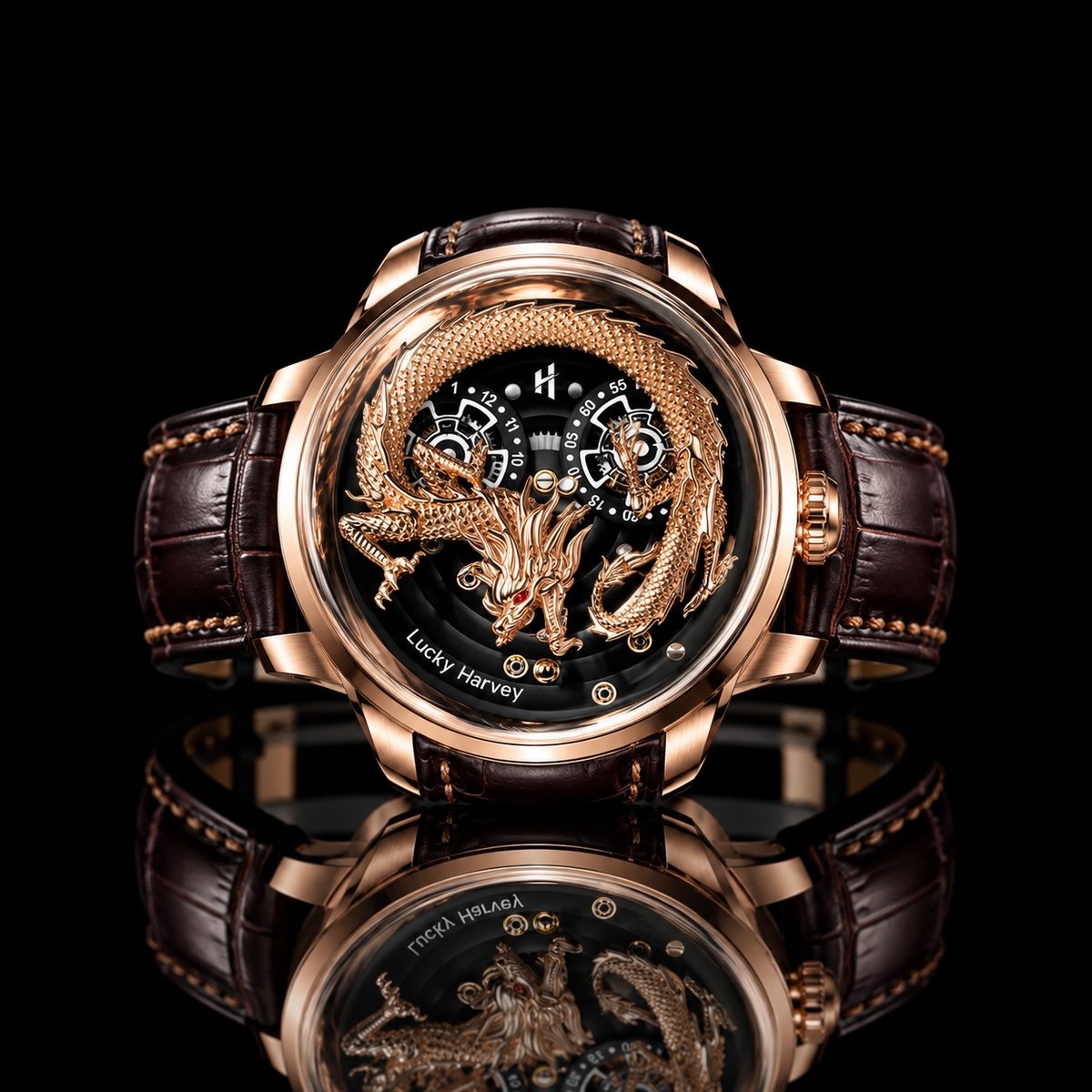 Craftsmanship Series Rose Gold Dragon Automatic Watch