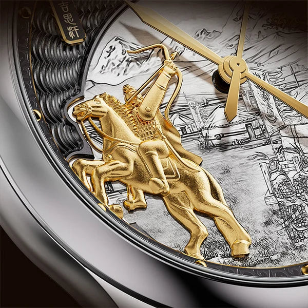 Dynasty Series Silver Titanium Chiming Genghis Khan Limited Edition Automatic Watch
